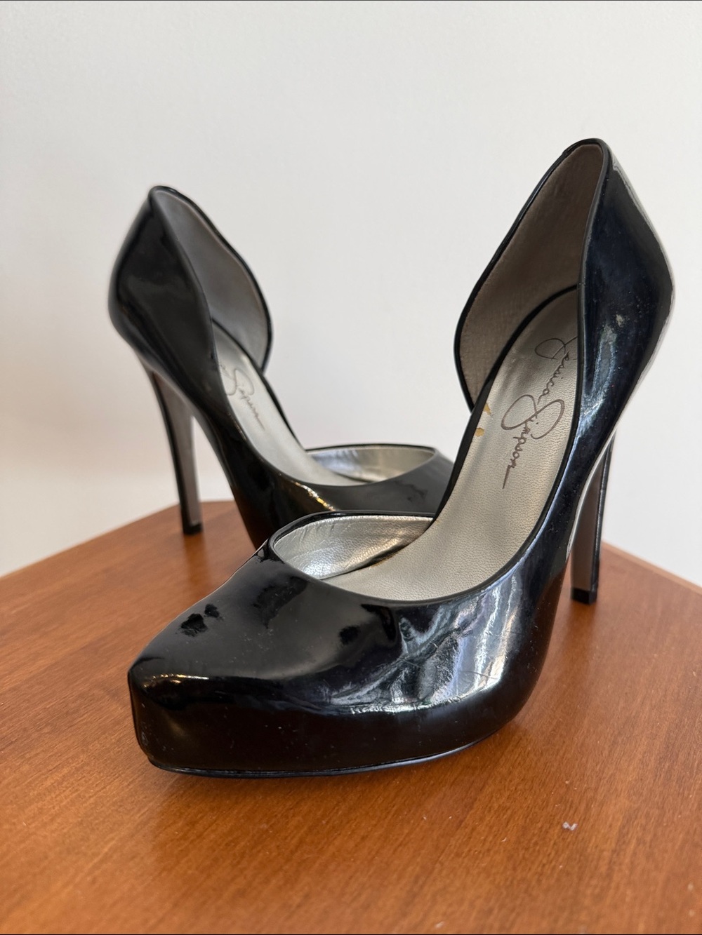 Jessica Simpson Black Patent D'Orsay Platform Heels